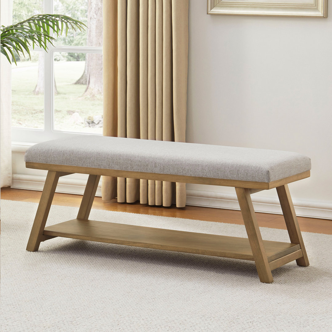 Hahnville 45.3" W Polyester Upholstered Storage Bench